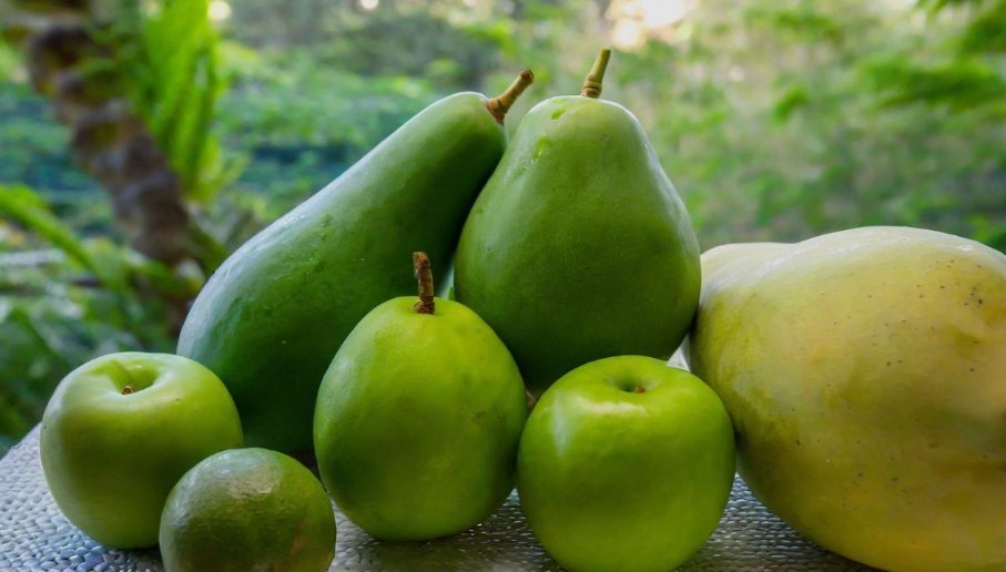 Green colored fruits